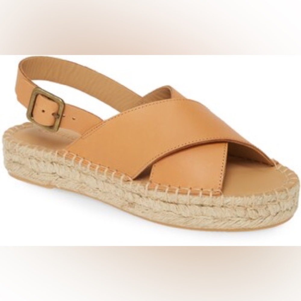 Soludos Tan Leather Espadrille Sandals